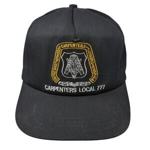 Carpenters Local 777 Snapback 5 Panel Cap Black One Size Adjustable Unite